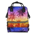 thumbnail image 1 of Disketp Palm Trees at Sunset Mochila de Pañales de Gran Capacidad con Múltiples Bolsillos, Mochila de Viaje Multifuncional para Bebé, Unisex, Moderna y Resistente, 1 of 6