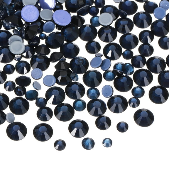 400 Pcs Hotfix Rhinestones Flatback Crystal Glass Gems with Clear Bag Nail Art Kit for Crafts Clothes DIY Decoration 5 Sizes (SS6-SS20 Set, Deep Blue)