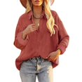 thumbnail image 1 of Camisa informal de pana para mujer, blusa holgada de manga larga a la moda, color rojo, para primavera y otoño, 2021, 1 of 5
