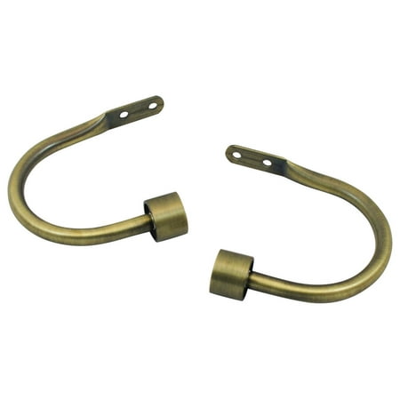 Urbanest Manhattan Metal Curtain Holdbacks Antique Brass Set Of 2