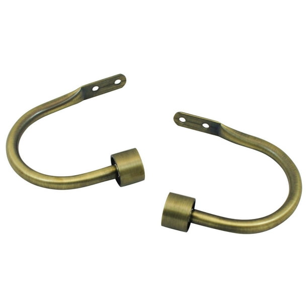 Urbanest Manhattan Metal Curtain Holdbacks, Antique Brass, Set of 2