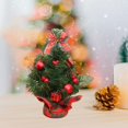 thumbnail image 2 of Árbol de Navidad de mesa preiluminado, adorno navideño realista y decorativo. Tartán, 2 of 7