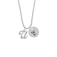 thumbnail image 2 of Delight Jewelry Silvertone Small Gelato Script Initial - U - Silvertone Script Initial Disc - E - Charm Necklace, 20"+3", 2 of 4