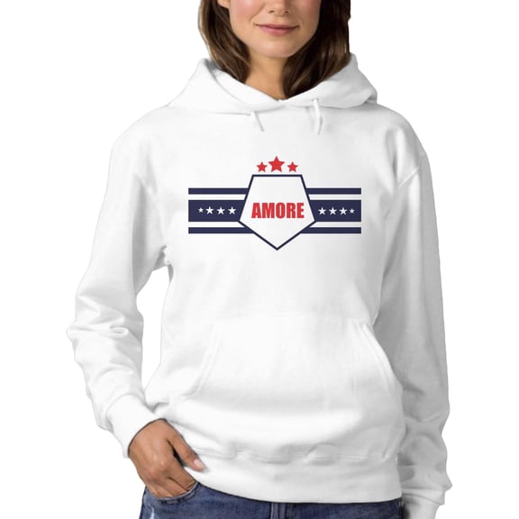 Slogan Amore Banner Hoodie Women -Image by Shutterstock, Female Large