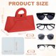 thumbnail image 2 of Bolsa de gafas con asa, estuche de cuero para gafas de sol con paño de limpieza, adecuado para hombres y mujeres (Rojo), 2 of 7