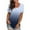 Blue, variant on Ikevan Women Summer Casual T-Shirt Gradient Pullover Blouse Short Sleeve Tops