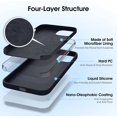 thumbnail image 3 of Liquid Silicone Case for iPhone 12/12 Pro, [Scratch-Resistant, Anti-Fingerprint, Shockproof] Protective Slim Fit Phone Case, 4-Layer Cover with Microfiber Lining, Silky-Soft Touch, 6.1'', Black, 3 of 7