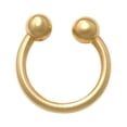thumbnail image 4 of Anygolds 14K Real Solid Gold Horseshoe Ball Hoop Earring - Septum, Cartilage, 4 of 6
