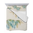 thumbnail image 7 of Quilts Twin-XL Size Bedding Set, Teal Weeping Floral Lightweight Quilted Comforter, Spring Summer Pastoral Flowers Rustic Soft Bedspread Coverlet with Pillow Covers for All Season, 68" x 98", 7 of 7
