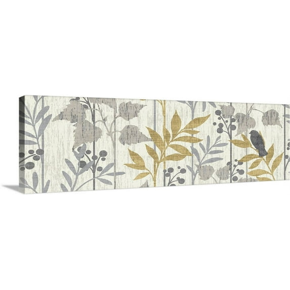 Great BIG Canvas | "Garden Leaves Panel II" Canvas Wall Art - 60x20