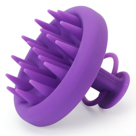 Homelove Scalp Massager Shampoo Brush with Long & Flexible Silicone Bristles for Hair Care and Head Relaxation, Glide Through Hair Easily, Dandruff Removal and Itching Relief, Wet and Dry, Purple