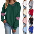 thumbnail image 2 of Godom Sweatshirt for Women Pink Ribbon Sweatshirts Long Sleeve Hoodies Pullover Tops, 2 of 7