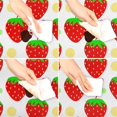 thumbnail image 6 of Square Outdoor Tablecloth Cute Cartoon Fruit Cherry Square Fitted Table Cloth with Elastic Waterproof Wipeable Card Table Cover for Dining Party Patio Indoor Outdoor Kitchen Decor fit 46 x 46 Inch, 6 of 6