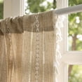 thumbnail image 4 of Cortina con cenefa Sutuo Home Boho, 36 cm, lino, con borlas, color natural, 4 of 8