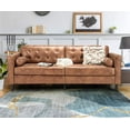 thumbnail image 5 of YODOLLA 84.2" Mid-Century Sofa Couch,Tufted Modern Couch-Saddle Brown, 5 of 9