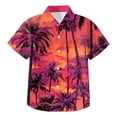 thumbnail image 6 of CAICJ98 Boy's Button Down Hawaiian Shirt Kids Short Sleeve Summer Beach Hawaiian Shirts for Boys (Orange,13-14 Years), 6 of 6