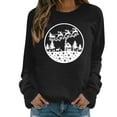 thumbnail image 2 of Nouveaux Hauts pour Femmes 2023 Chemises d'Été Col Rond Manches Longues Hauts Blouse Imprimée Coupe Décontractée Chandail en Molleton Oversize pour Femmes, 2 of 6