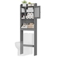 thumbnail image 3 of WDZS 4-Tier Over The Toilet Storage Rack, Freestanding Bathroom Organizer Shelf with Stable Safety Frame, Space Saving Above Toilet Shelf Unit for Small Bathroom Laundry Room,Gray, 3 of 13