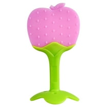 Qocolhg Baby Teething Toys 3-6 6-12 Months, Fruit-Shaped Multi-Texture Teethers Soothe Sore Gums, Non-Toxic BPA-Free Food-Grade Silicone, Hands-Free & Easy to Hold, Christmas Toys Clearance