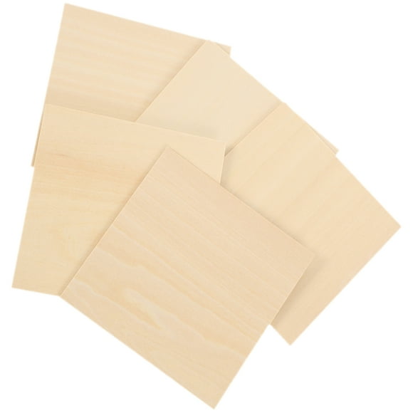VERDANVERSE 5pcs Thin Craft Wood Sheets for Cutting Wood Planks Beige Material for Makers