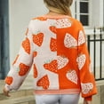 thumbnail image 5 of PiGOGI Women's Floral Cropped Cardigan Open Front Long Sleeve Knit Sweater Lightweight Casual Outerwear Fall Spring Loose Fit Print Cover Up Orange XL, 5 of 5