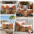 thumbnail image 5 of Orange Pumpkin Fall Outdoor Waterproof Pillow Covers, Cattle Thanksgiving Tree Farmhouse Decorative Square Throw Pillowcase Sofa Cushion Sham for Patio/Couch/Chair, 26"x26" 2 Pack, 5 of 8