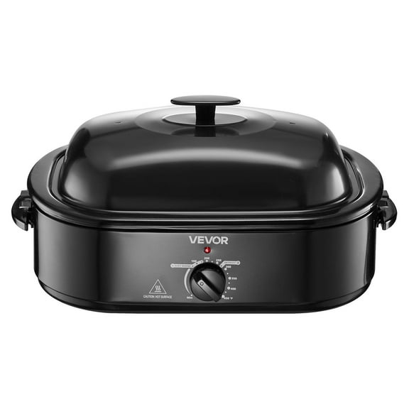 18QT Fast-Cooking Electric Roaster Oven with Self-Basting Lid,Adjustable Temperature (150-450°F),Defrost & Warm Functions, Removable Non-Stick Pan & Rack – Ideal for Turkey, Meat, and Home Roasting