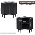 thumbnail image 2 of Corner Cabinet, Small Corner Floor Cabinet with Adjustable Shelves, Modern Freestanding Storage Cabinet for Living Room, Black, 2 of 6