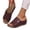 Wine, variant on Norvail Womens Fashion Comfortable Breathable Platform Slides Wedge Sandals with Stitching Detail Casual Summer Mules Open Toe Arch Support