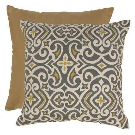 UPC 751379475103 product image for Pillow Perfect Gray and Greenish-Yellow Damask Throw Pillow - 18 in. | upcitemdb.com