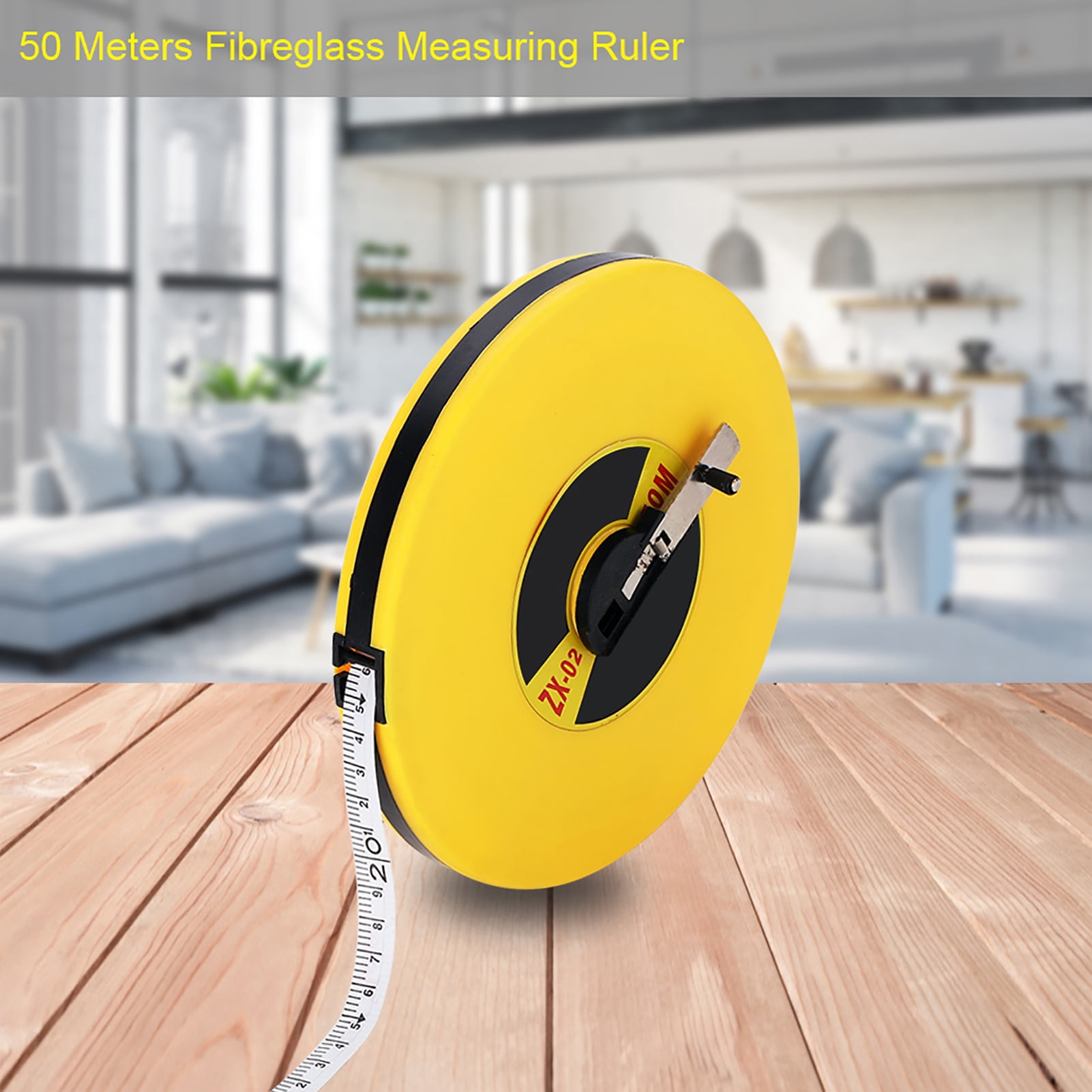 50 Meters Measuring Ruler, Closed Reel Measure Tape Long Fiberglass Tape Measure