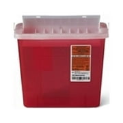 Medline Biohazard Patient Room Sharps Containers, 5 Qt, Translucent Red, Pack Of 20