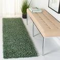 thumbnail image 2 of SAFAVIEH August Sophia Solid Shag Runner Rug, Green, 2' x 15', 2 of 7