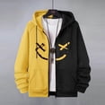 thumbnail image 3 of Hoodies for Men Color Blocked Zip Up Face Sports Hoodie,Long Sleeve Full Zipper Hooded Sweatshirt,Pocketed Cardigan Tops, 3 of 5