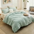 Bedsure 7Piece Comforter Set, Queen, Sage Green, AllSeason Boho