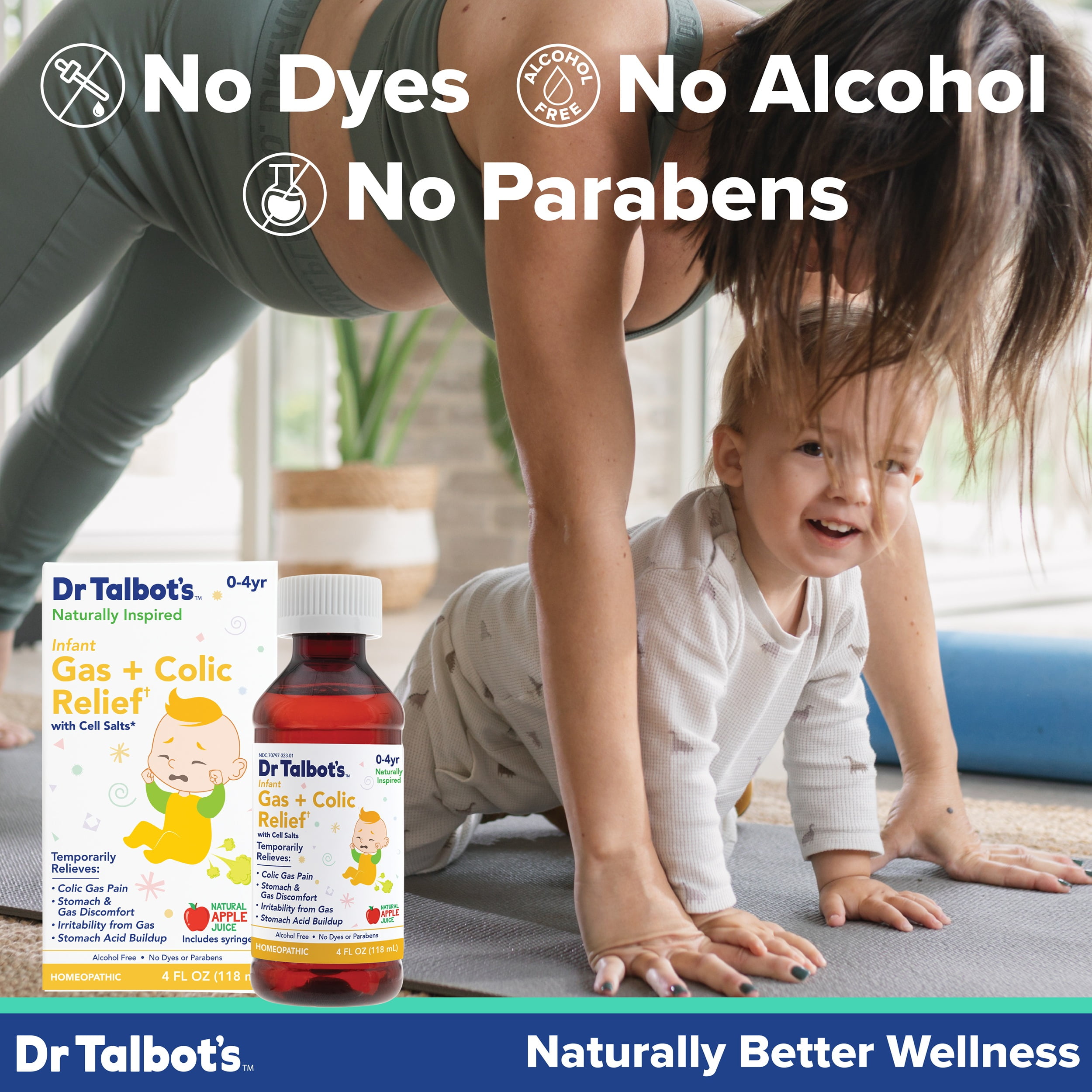 (2 pack) Dr. Talbot's Infant Gas and Colic Relief Medicine with Cell Salts, Apple, 4 fl oz