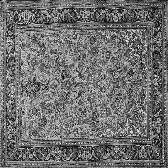 Ahgly Company Indoor Square Persian Gray Traditional Area Rugs, 6' Square