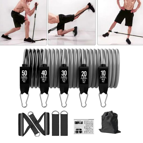 Juego de bandas de resistencia, accesorios de ejercicio portátiles, asistencia elástica para tirar hacia arriba Juego de 11 piezas de 150 . Cola Bandas de resistencia