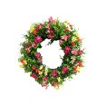 thumbnail image 3 of S SERENABLE Spring Wreath Artificial Wreath 18 inch Simple Flower Wreath Hanging Wreath for Front Door Farmhouse ,Wedding, Window ,Wall, 3 of 8
