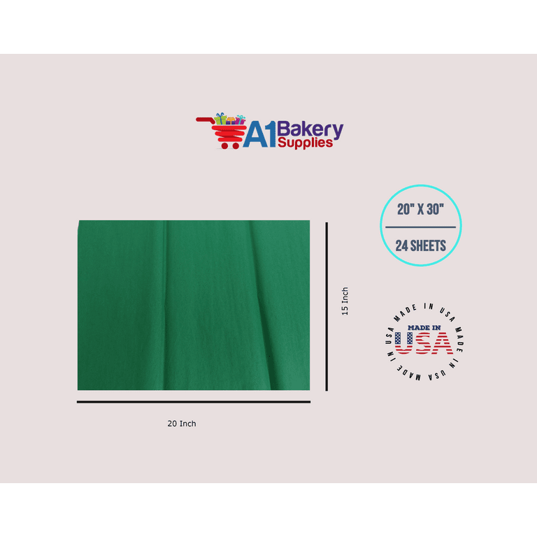 Tapestry Green Tissue Paper Squares, Bulk 24 Sheets, Presents by Feronia Packaging, Made in USA Large 20 inch x 30 inch, Size: 20 x 30