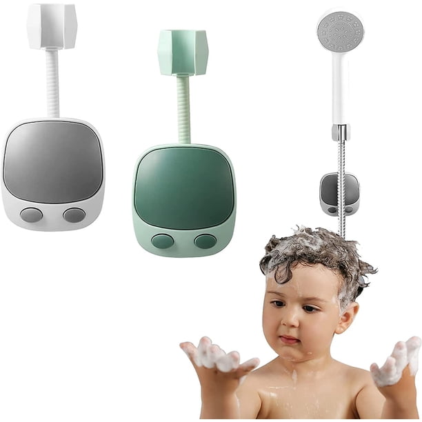 Juego de 2 soportes para ducha con forma de orejas de cebada, universales, ajustables, sin necesidad de taladrar, soportes para ducha montados en la pared para baño, hotel, 360 grados