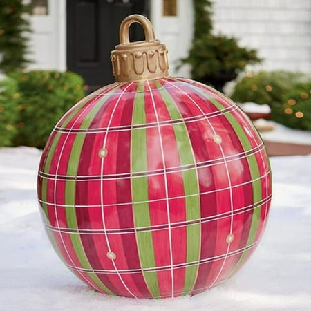 60Cm Inflatable Christmas Ball Pvc Giant Christmas Inflatable Ball Christmas Bauble Inflatable Snow Globe Personalised Christmas Decoration