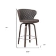 thumbnail image 3 of HomeRoots 477176 40 x 20 x 20.5 in. Brown Faux Leather & Iron Swivel Bar Height Chair, 3 of 3