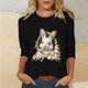 thumbnail image 1 of Xuyuer Ladies' Easter Print Round Neck Three Quarter Sleeve 3/4 Sleeve T-shirt Loose Tops Casual Loose Fit Crewneck T Shirts Tunic Tops, 1 of 5