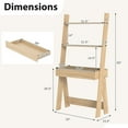 thumbnail image 3 of Costway Home Office Ladder Desk Wall-Leaning Laptop Workstation with Storage Shelves Natural, 3 of 10