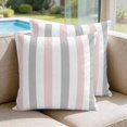 thumbnail image 2 of Pillow Covers 18x18 Set of 2, Pink Grey Striped Square Throw Pillow Covers for Couch/Sofa/Living Room, Geometric Vertical Stripes Minimalist Decorative Soft Pillowcases for Couch Throw Pillows, 2 of 9