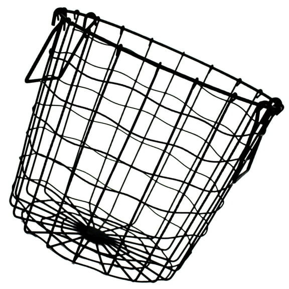 Portable Round Woven Laundry Basket, Metal Wire Handheld Grocery & Sundries Organizer for Bedroom Storage and Desktop Use