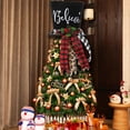 thumbnail image 5 of Biplut Xmas Tree Topper Classic Plaid Ribbon Festival Party Decorative Props Tree Ornament Cute Top Hat Christmas Tree Top Decoration Holiday Supplies (Black), 5 of 13