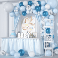 thumbnail image 2 of Decoracion Fiestas Globos Glitter Confeti, Azul Blanco/Plata, 2 of 5