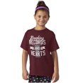 thumbnail image 3 of Breaking Records And Hearts Funny Crewneck T Shirts Boy Girl Teen Brisco Brands L, 3 of 6